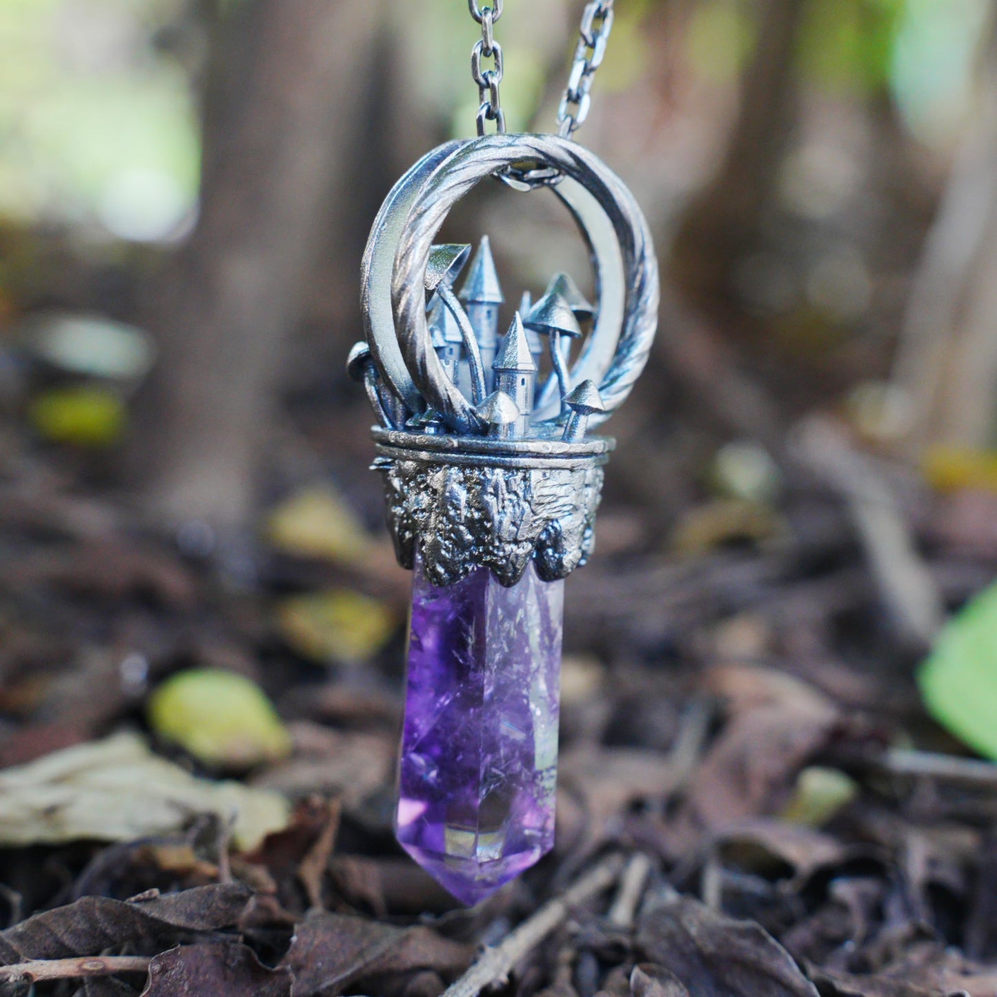 Handcrafted Castle Pendant, 925 Silver, Unique Fantasy Jewelry, Magic Castle Necklace, Perfect Fantasy Gift, Mystical Jewelry