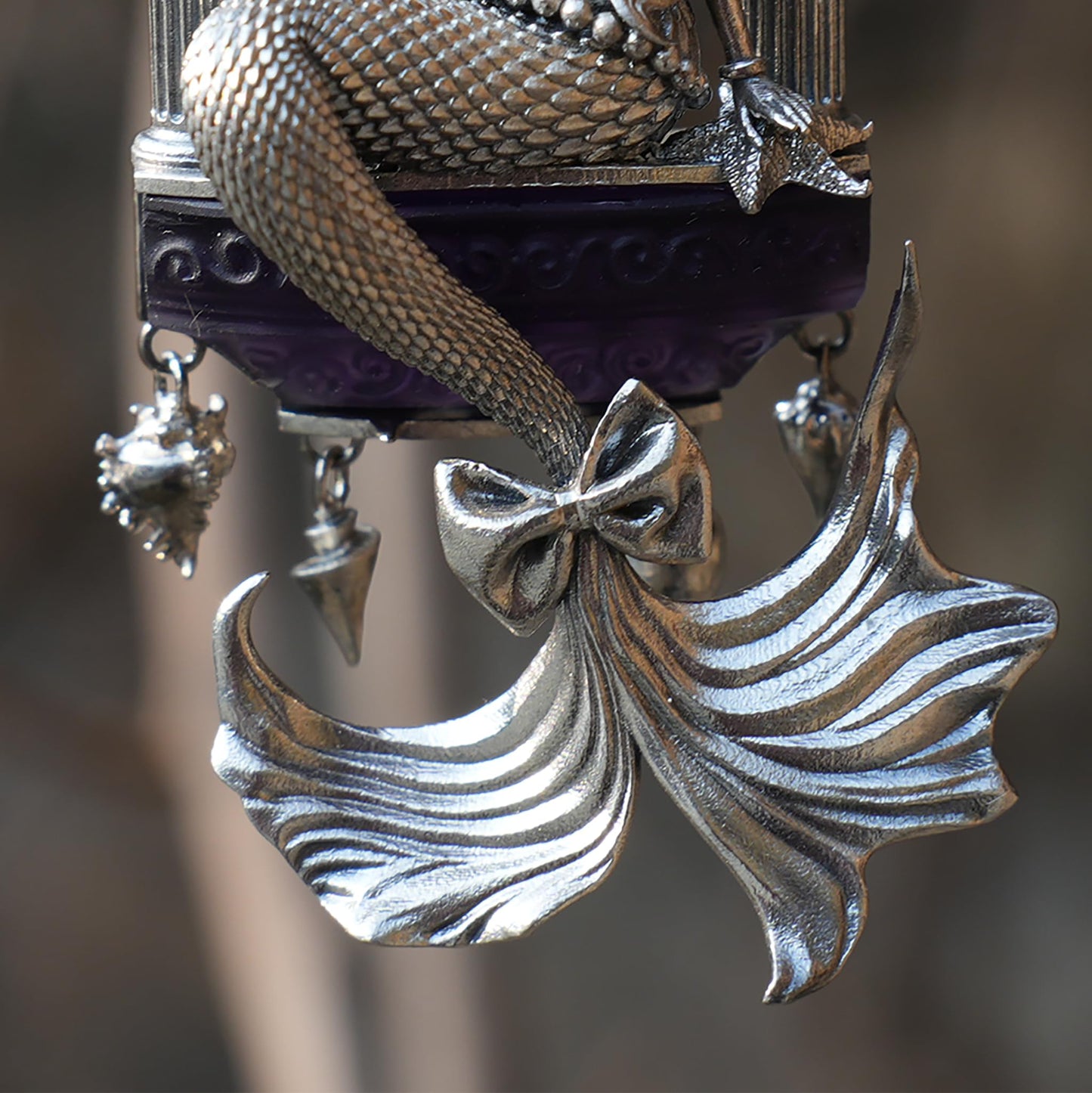 Amethyst Mermaid Pendant | Handcrafted 925 Sterling Silver Ocean Goddess Necklace | Fantasy Sea Jewelry Gift for Her, Unique Mythical Art