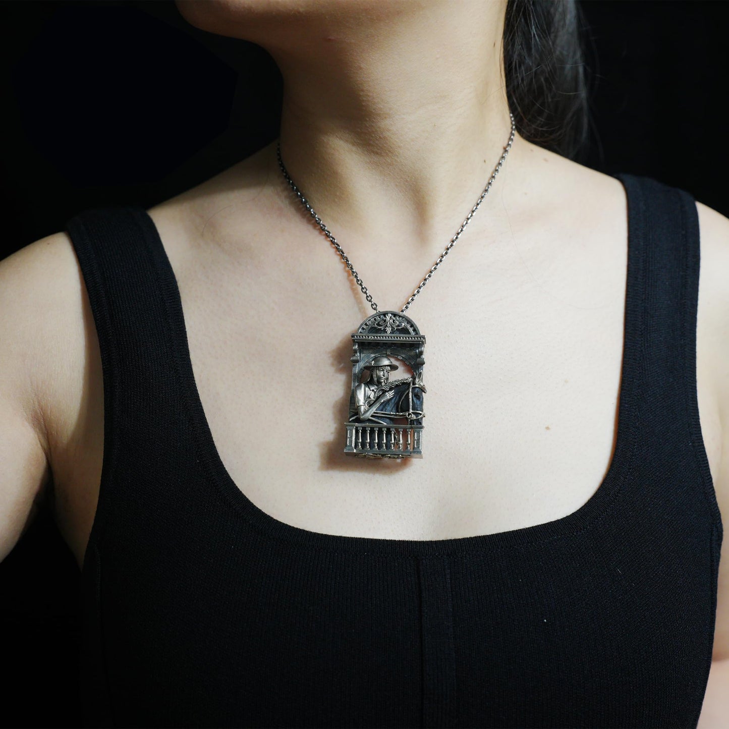 Silent Farewell Pendant | Handmade 925 Silver & Black Jade Horse Necklace | Emotional Keepsake Jewelry for Animal Lovers & Soulful Spirits