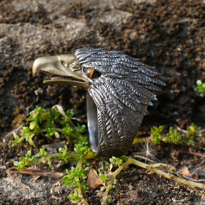 Eagle Ring in 925 Silver with Tiger’s Eye | Handcrafted Guardian Jewelry for Men