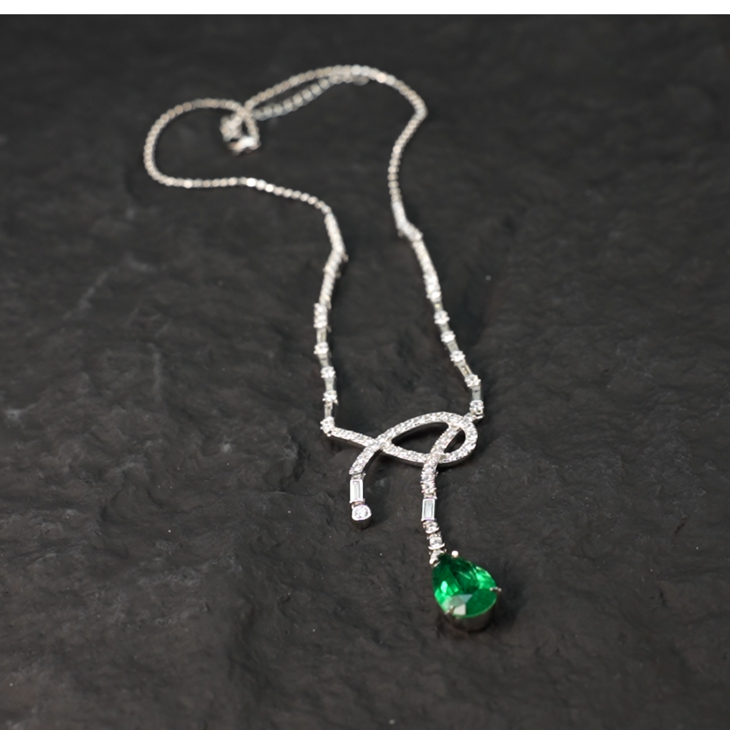 Elegant Emerald Pendant Necklace, 925 Sterling Silver Jewelry, Perfect Gift for Special Occasions