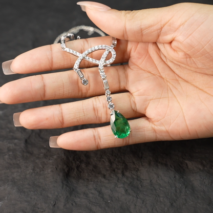 Elegant Emerald Pendant Necklace, 925 Sterling Silver Jewelry, Perfect Gift for Special Occasions