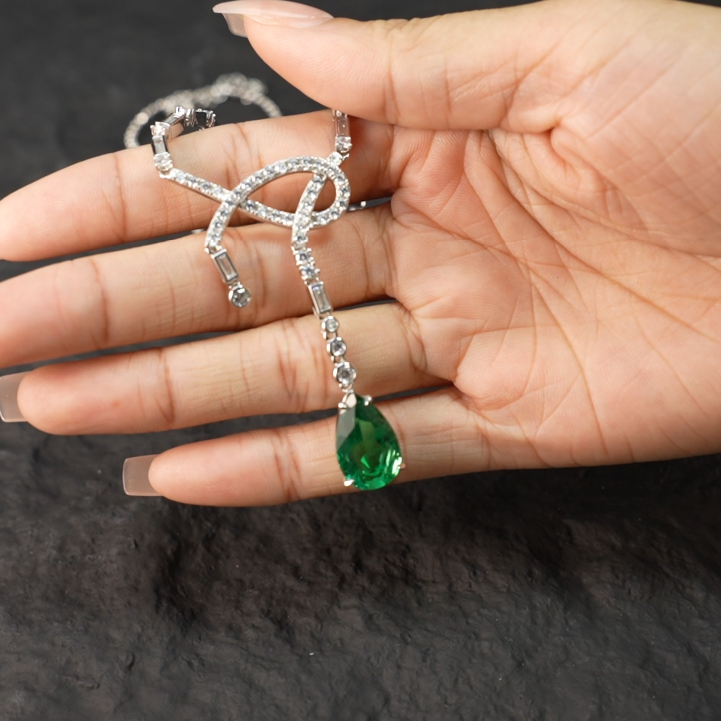 Elegant Emerald Pendant Necklace, 925 Sterling Silver Jewelry, Perfect Gift for Special Occasions