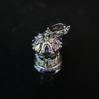 Gothic Carousel Crown Pendant, Fantasy Merry-Go-Round Necklace, Gothic Lolita Jewelry