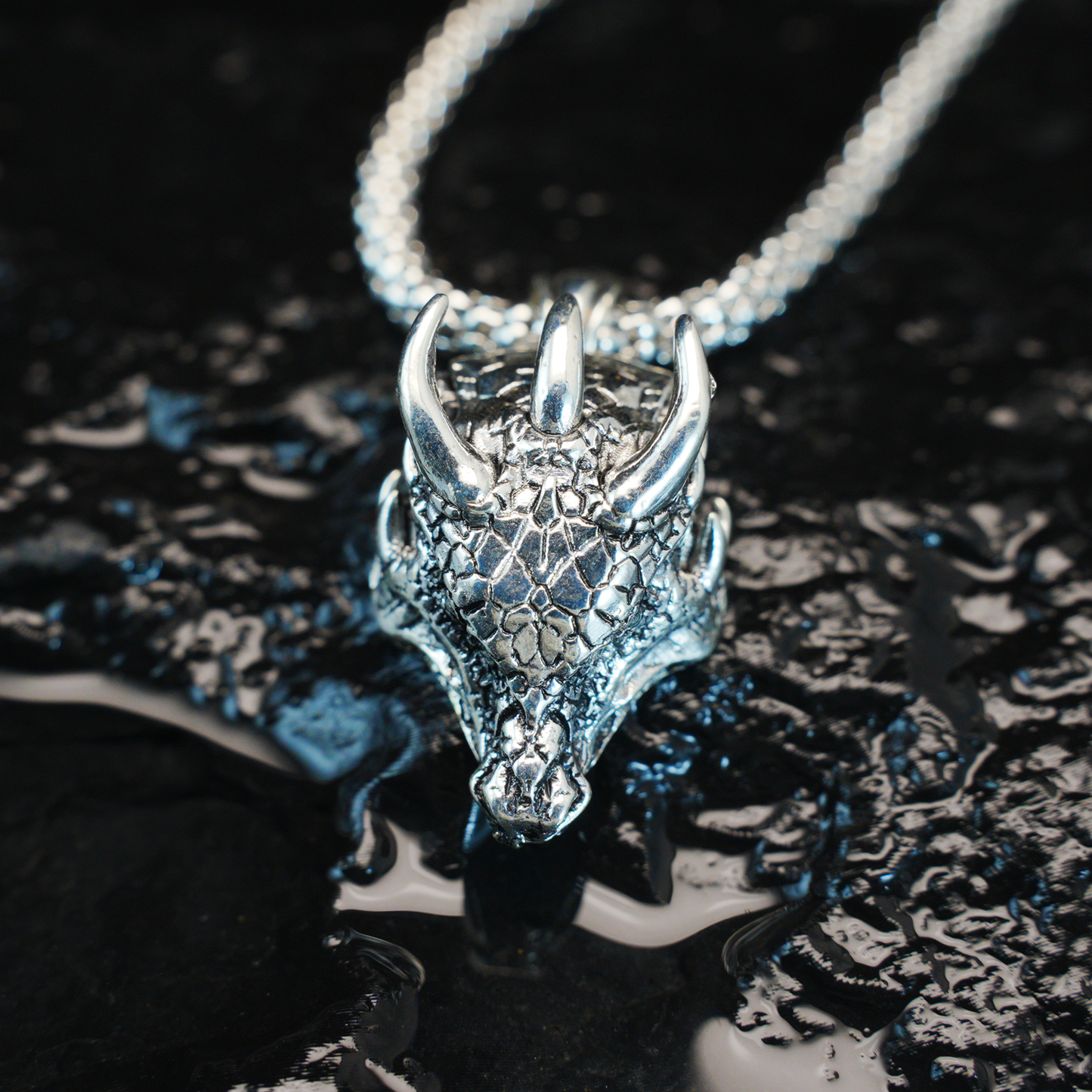 Dragon Lord Pendant Necklace, Gothic Medieval Brass Jewelry, Guardian of Power