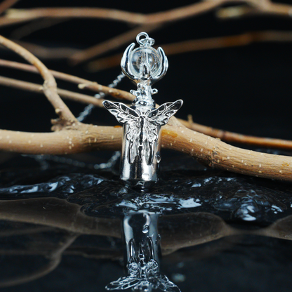 Schmetterlingskugel Halskette Gothic Mond Talisman Anhänger Unikat Schmuck