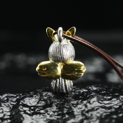 Gothic Angel Bunny Pendant, Fantasy Rabbit Angel Necklace, Gothic Lolita Mythical Jewelry