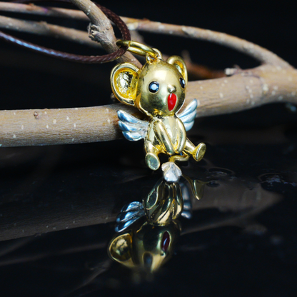 Kawaii Flying Squirrel Pendant, Fantasy Winged Animal Charm, Cute Magic Creature Jewelry
