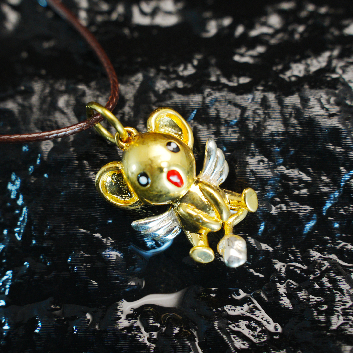 Kawaii Flying Squirrel Pendant, Fantasy Winged Animal Charm, Cute Magic Creature Jewelry