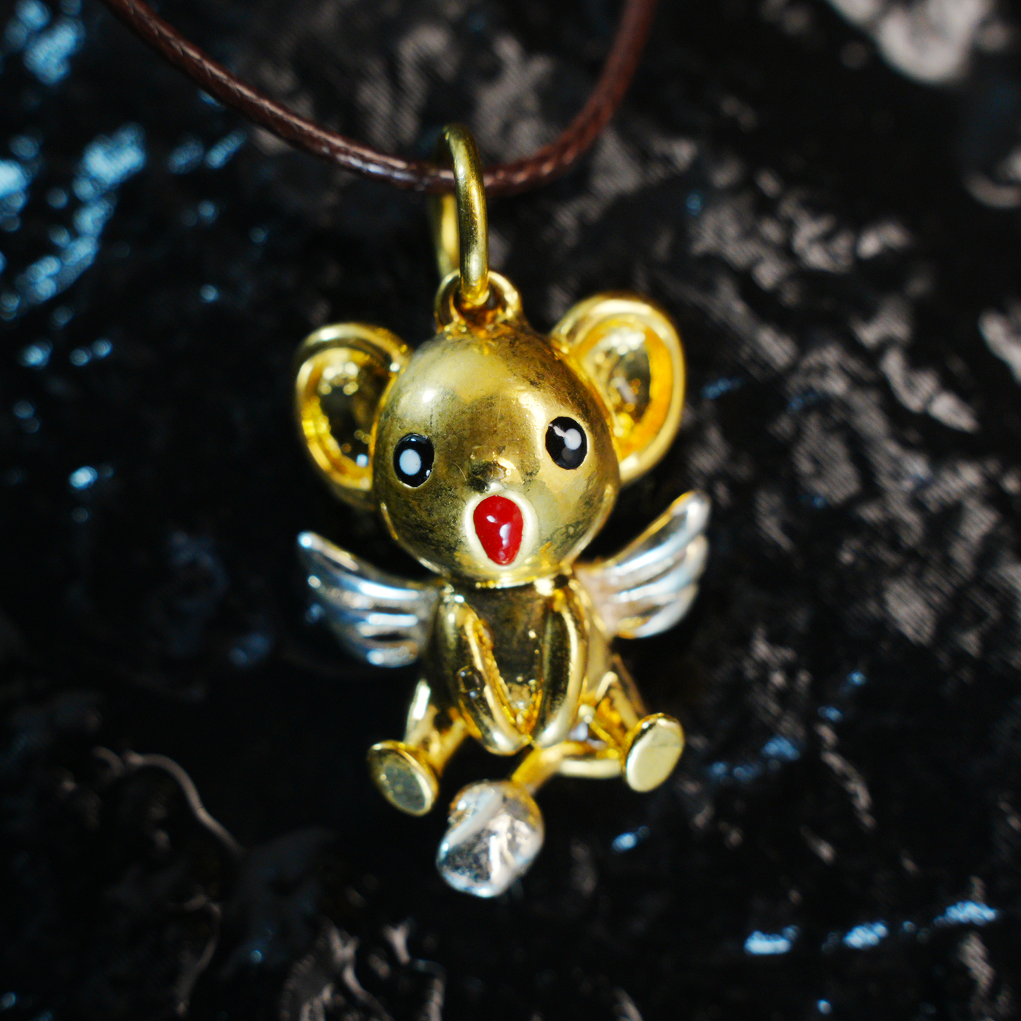 Kawaii Flying Squirrel Pendant, Fantasy Winged Animal Charm, Cute Magic Creature Jewelry