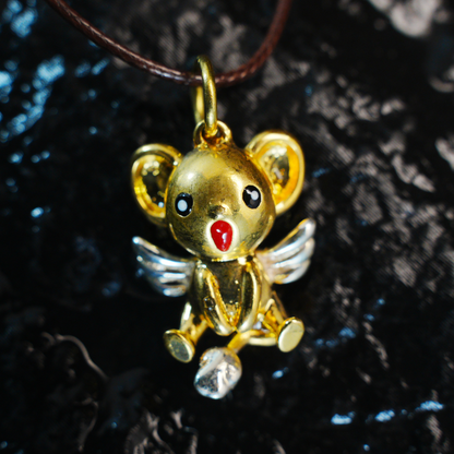 Kawaii Flying Squirrel Pendant, Fantasy Winged Animal Charm, Cute Magic Creature Jewelry