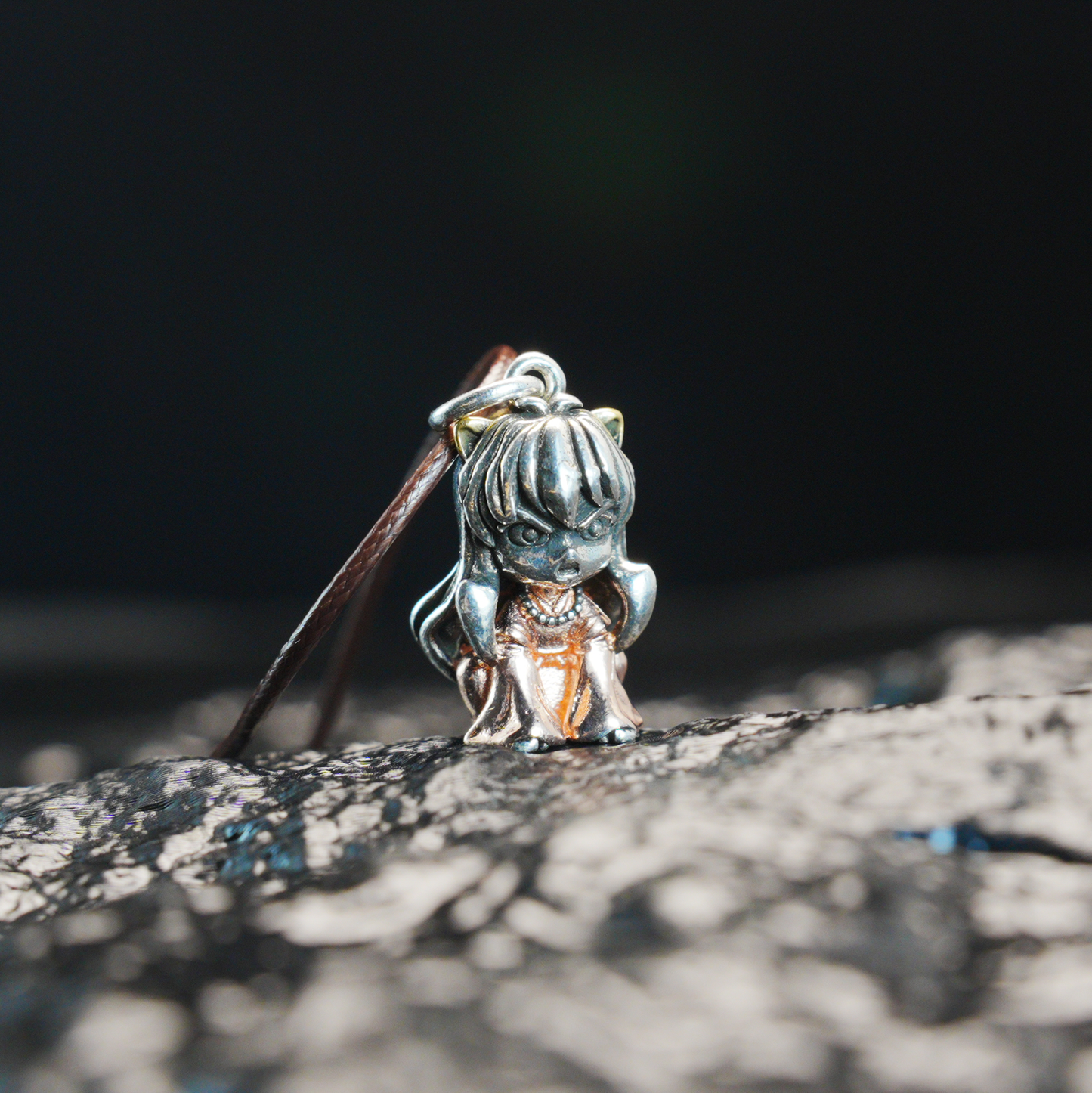Gothic Warrior Girl Pendant, Fantasy Beast-Eared Guardian Necklace, Anime Cosplay Jewelry
