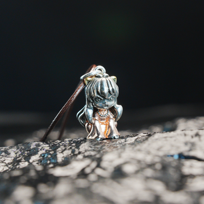 Gothic Warrior Girl Pendant, Fantasy Beast-Eared Guardian Necklace, Anime Cosplay Jewelry