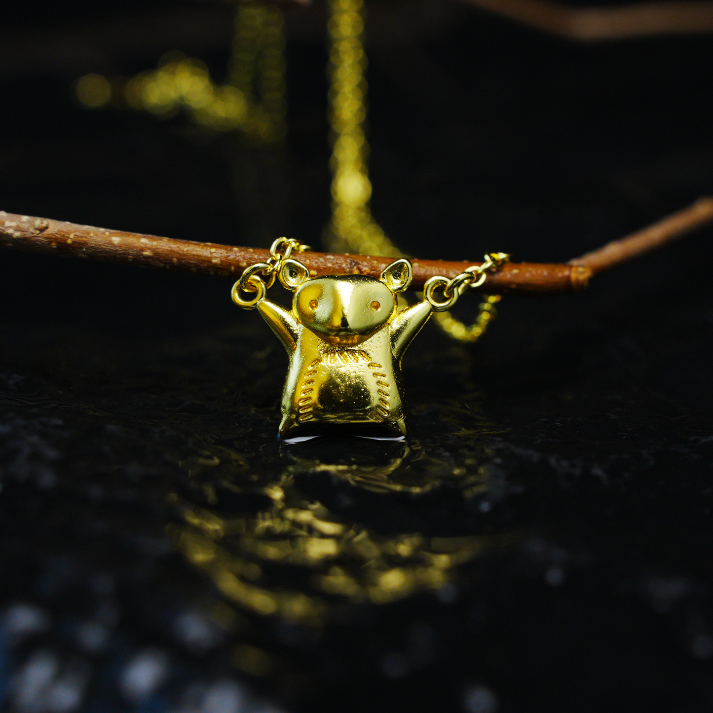 Gold Maus Anhänger Halskette | Niedlicher Tierschmuck