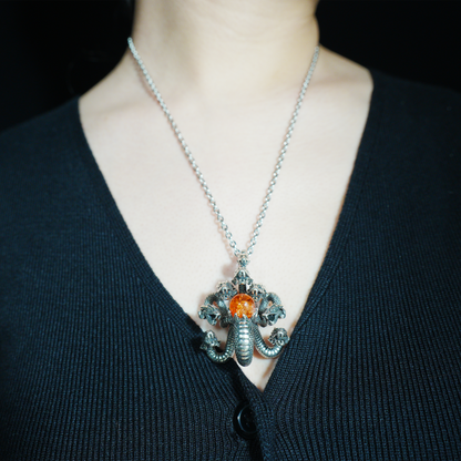 Yamata no Orochi Necklace, Japanese Myth Serpent Pendant, Gothic Fantasy Jewelry