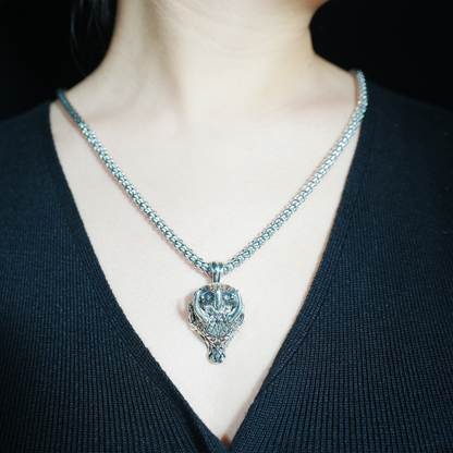 Dragon Lord Pendant Necklace, Gothic Medieval Brass Jewelry, Guardian of Power