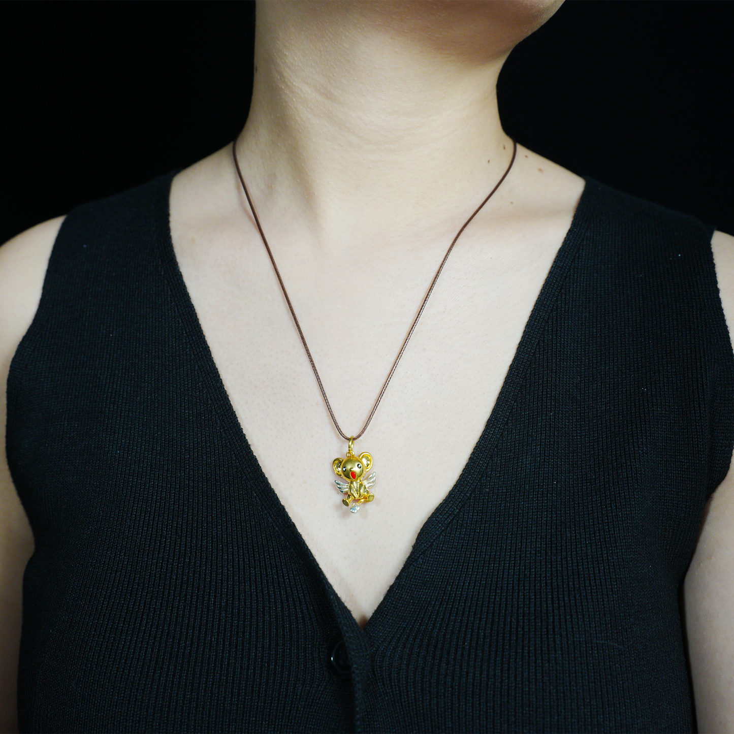 Kawaii Flying Squirrel Pendant, Fantasy Winged Animal Charm, Cute Magic Creature Jewelry