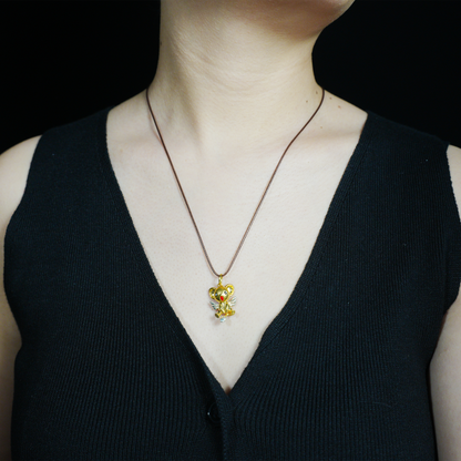 Kawaii Flying Squirrel Pendant, Fantasy Winged Animal Charm, Cute Magic Creature Jewelry