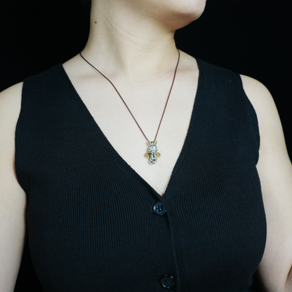 Gothic Bunny Angel Pendant, Fantasy Rabbit Fairy Necklace, Guardian Spirit Jewelry