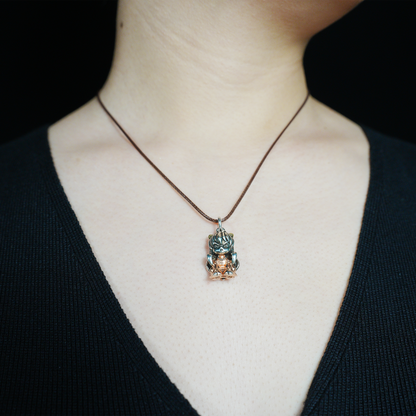Gothic Warrior Girl Pendant, Fantasy Beast-Eared Guardian Necklace, Anime Cosplay Jewelry