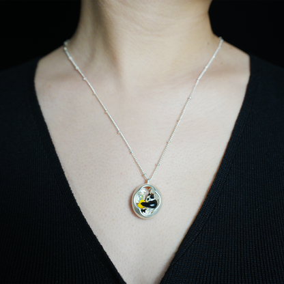 Panda Herz Anhänger, Mythischer Wächter der Liebe, Tierkette, Fantasy Schmuck