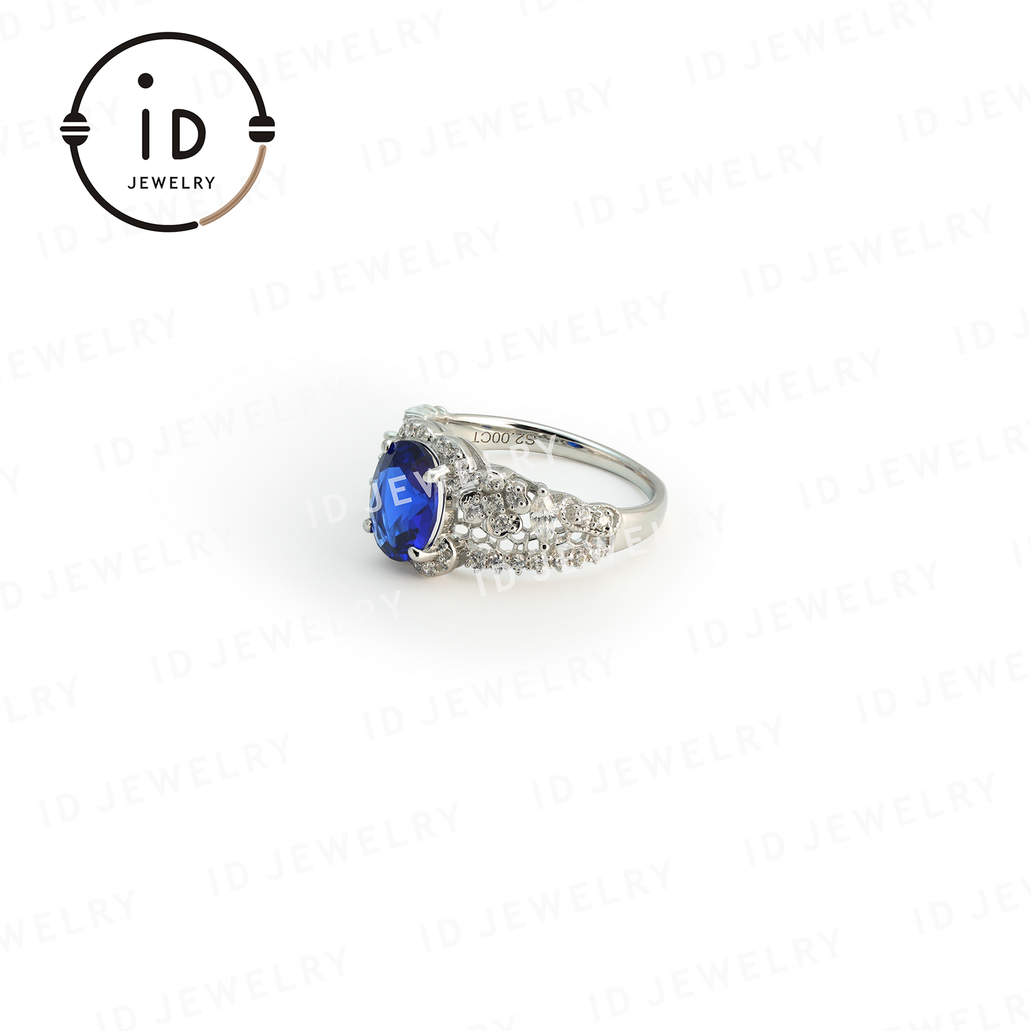 Luxury Lace-Style Sapphire Ring, Elegant Engagement Ring for Women, Perfect Gift