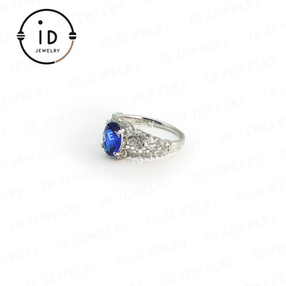 Luxury Lace-Style Sapphire Ring, Elegant Engagement Ring for Women, Perfect Gift