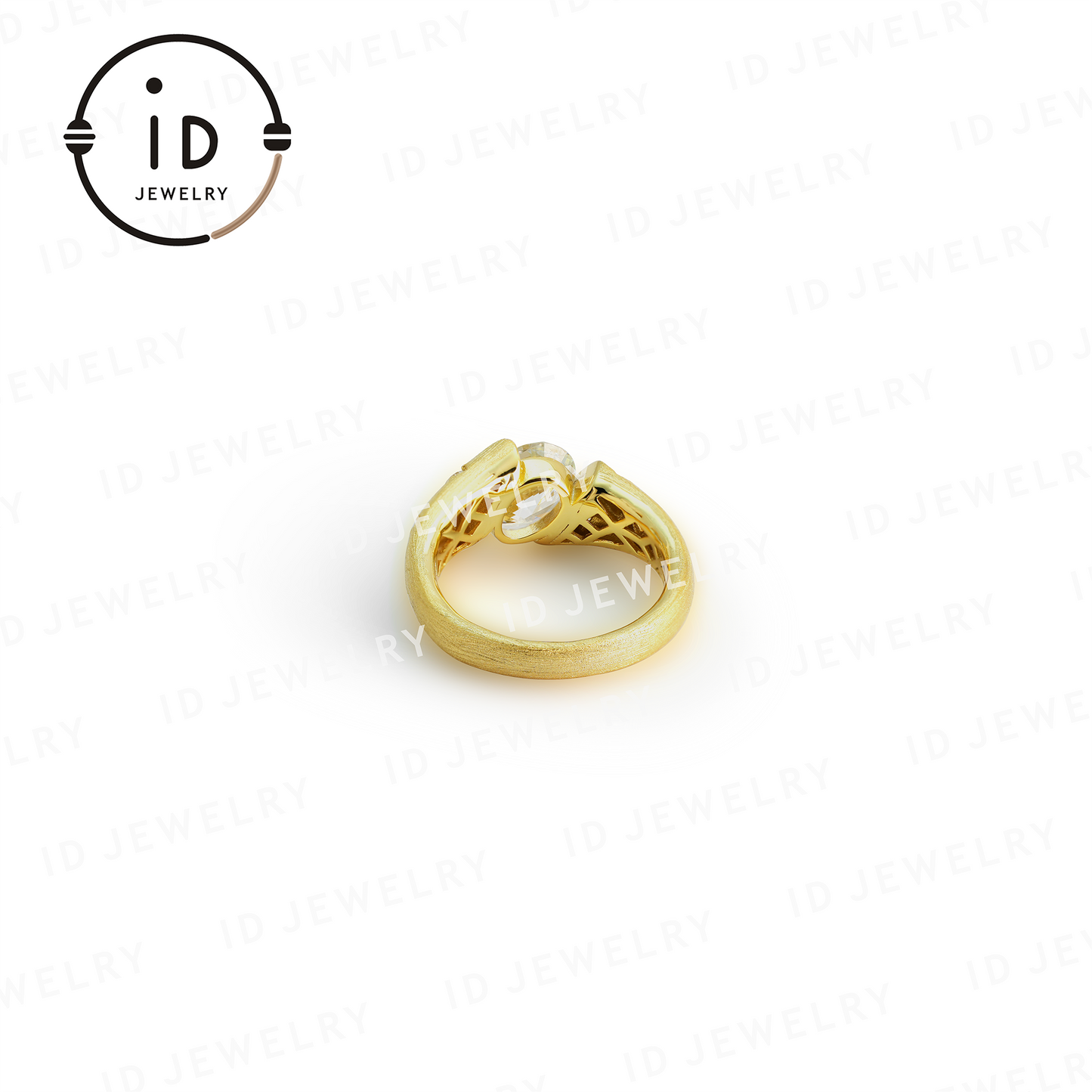 Oval White Diamond Ring with Yellow Gold – Luxury Jewelry for Women