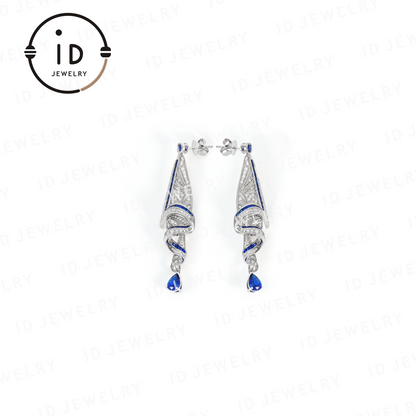 Exotic Sapphire Earrings, Elegant Drop Design, Perfect for Festive Occasions, High-Quality Gift for Women