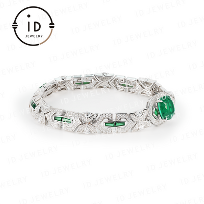 Elegant Geometric Emerald Bracelet for Special Occasions