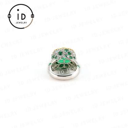 Emerald ring, luxurious ring&Birthday gift for women, anniversary gift