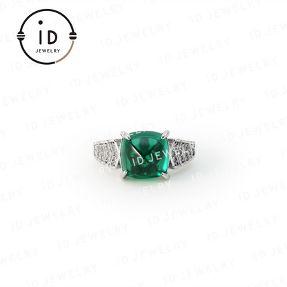 Sugar Tower Emerald Ring in 925 Sterling Silver – Elegant Jewelry for Women