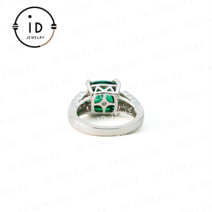 Sugar Tower Emerald Ring in 925 Sterling Silver – Elegant Jewelry for Women