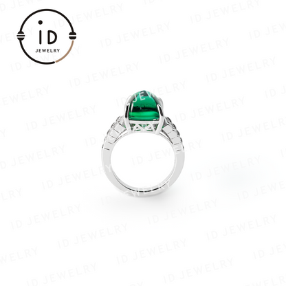 Sugar Tower Emerald Ring in 925 Sterling Silver – Elegant Jewelry for Women