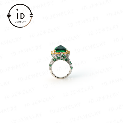 Emerald ring, luxurious ring&Birthday gift for women, anniversary gift