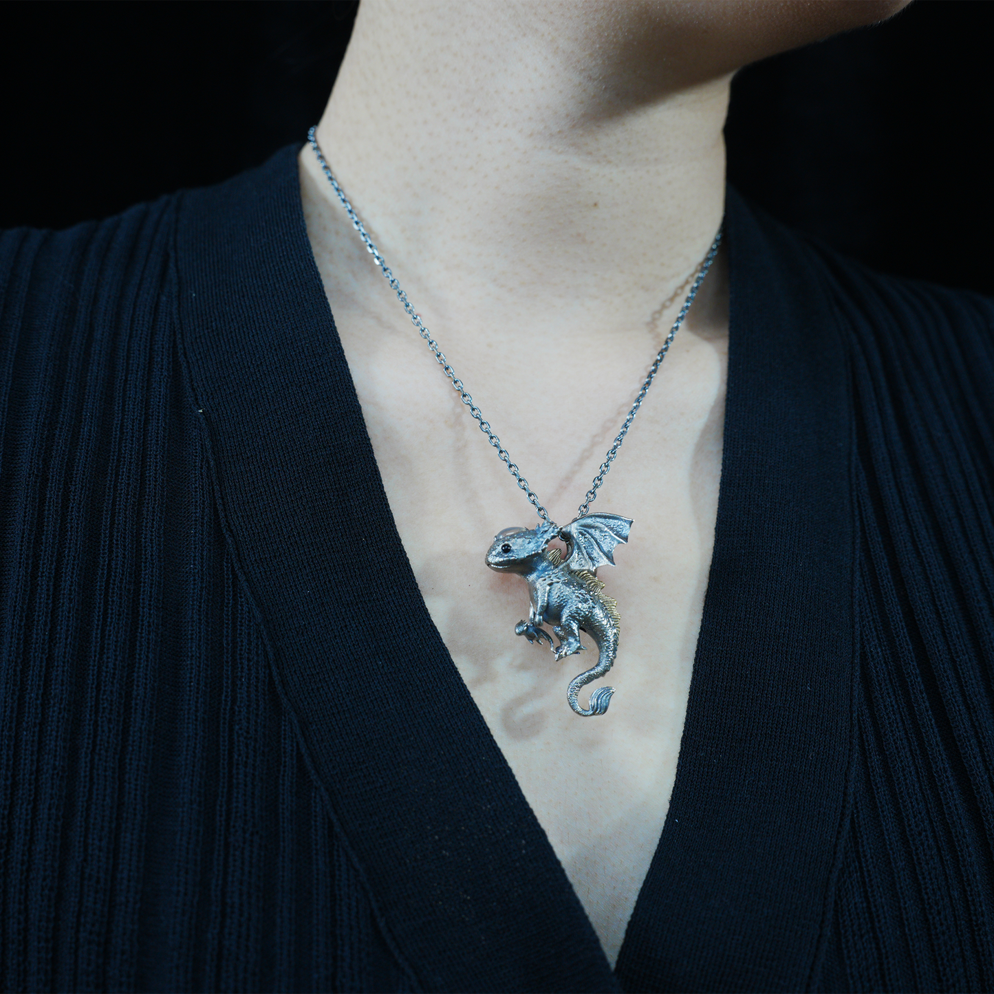 Mystic Little Dragon Guardian Pendant | 925 Silver Fantasy Necklace | Symbolic Handmade Protector Jewelry Gift