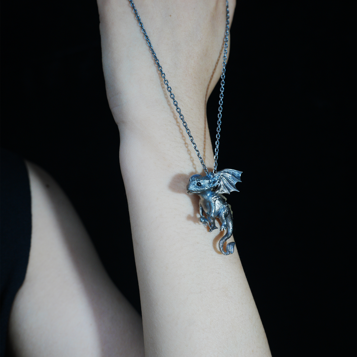 Mystic Little Dragon Guardian Pendant | 925 Silver Fantasy Necklace | Symbolic Handmade Protector Jewelry Gift