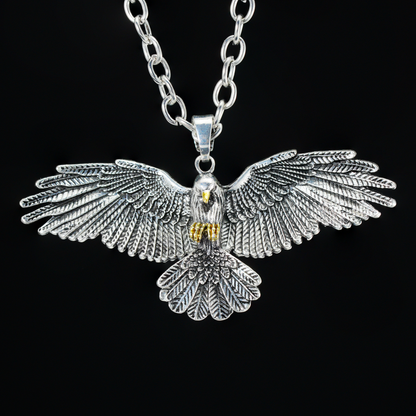 Halskette mit Anhänger „Soaring Eagle“ – Vintage-Halskette mit Freiheitsvogel für Damen und Herren