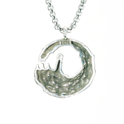 Lighthouse in Wave Pendant Necklace | Ocean Symbol Jewelry | Minimalist Nautical Unisex Accessory with Gold Accent