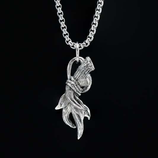 Vintage Silver Leaf Branch Necklace | Handmade-Look Pendant | Nature Style Unisex Jewelry for Daily Wear