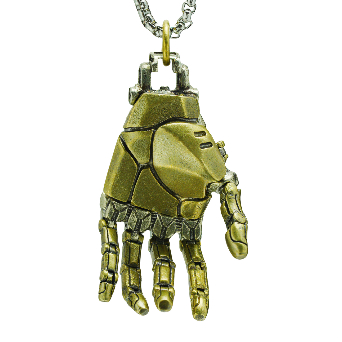 Cyberpunk Mecha Hand Pendant Necklace | Futuristic Techwear Accessory for Men and Women