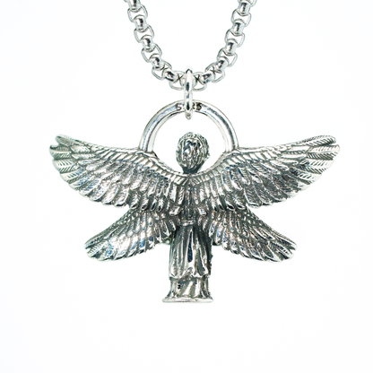 Halskette mit betenden Engel-Anhänger – Gothic-Schutzschmuck für Männer und Frauen, Engel-Anhänger mit offenen Flügeln, spirituelles Geschenk