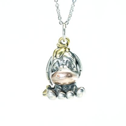 Hug-Ready Donkey Pendant – Cute Donkey Charm with Tricolor Metal Finish, Handmade Animal Jewelry of Joy & Companionship
