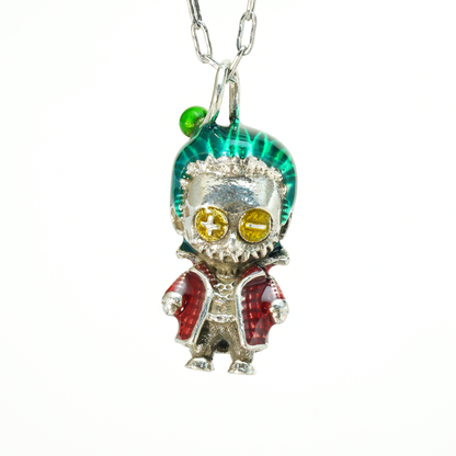 Halskette mit Chibi-Mischief-Puppenanhänger, grüner Clown-Charm, auffälliger Punk-Street-Style-Schmuck für Cosplay-Liebhaber