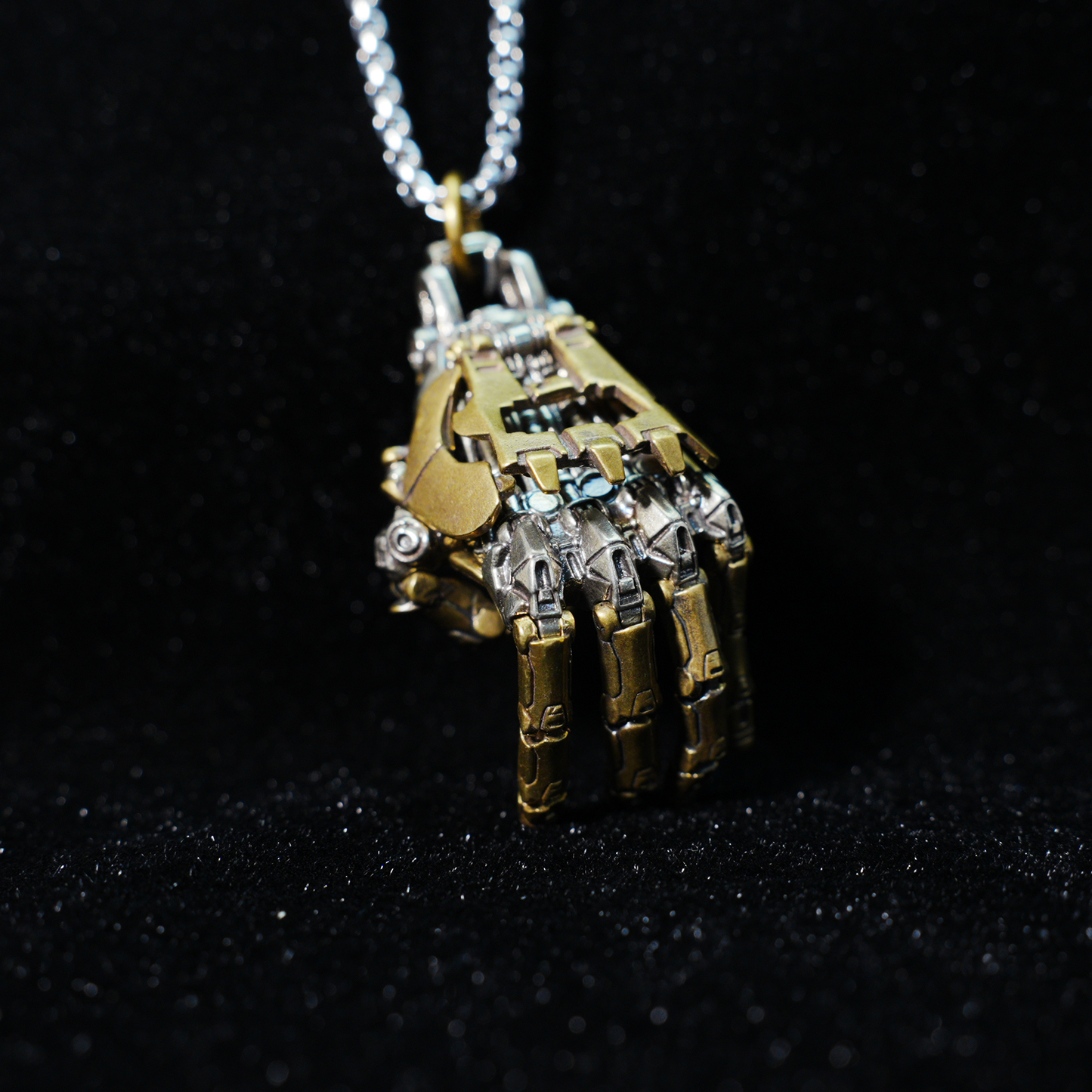 Cyberpunk Mecha Hand Pendant Necklace | Futuristic Techwear Accessory for Men and Women