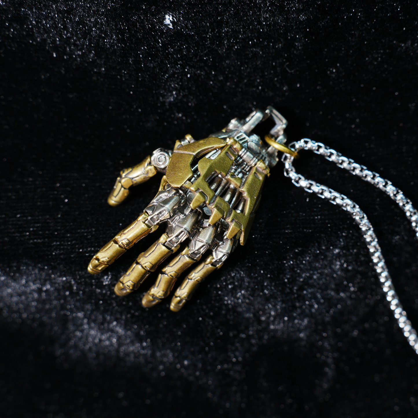 Cyberpunk Mecha Hand Pendant Necklace | Futuristic Techwear Accessory for Men and Women