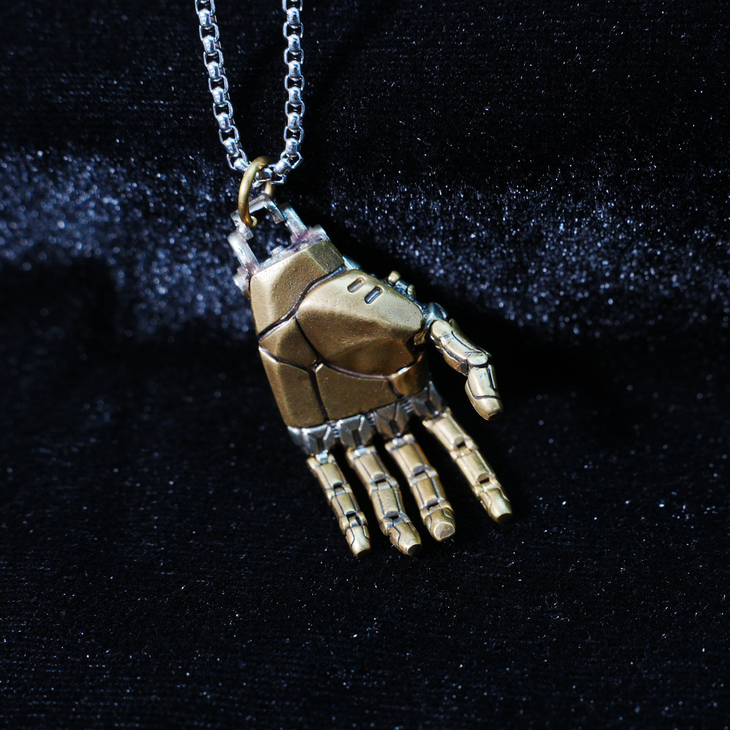 Cyberpunk Mecha Hand Pendant Necklace | Futuristic Techwear Accessory for Men and Women