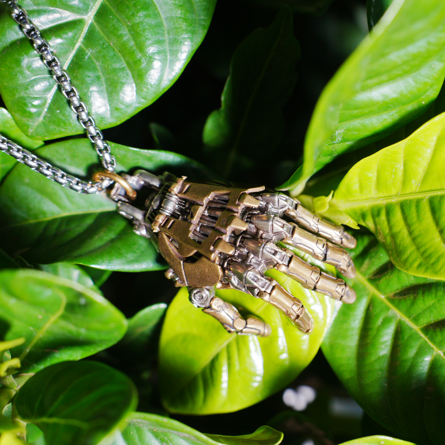 Cyberpunk Mecha Hand Pendant Necklace | Futuristic Techwear Accessory for Men and Women