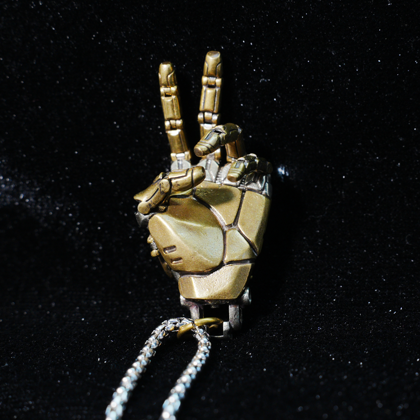Cyberpunk Mecha Hand Pendant Necklace | Futuristic Techwear Accessory for Men and Women