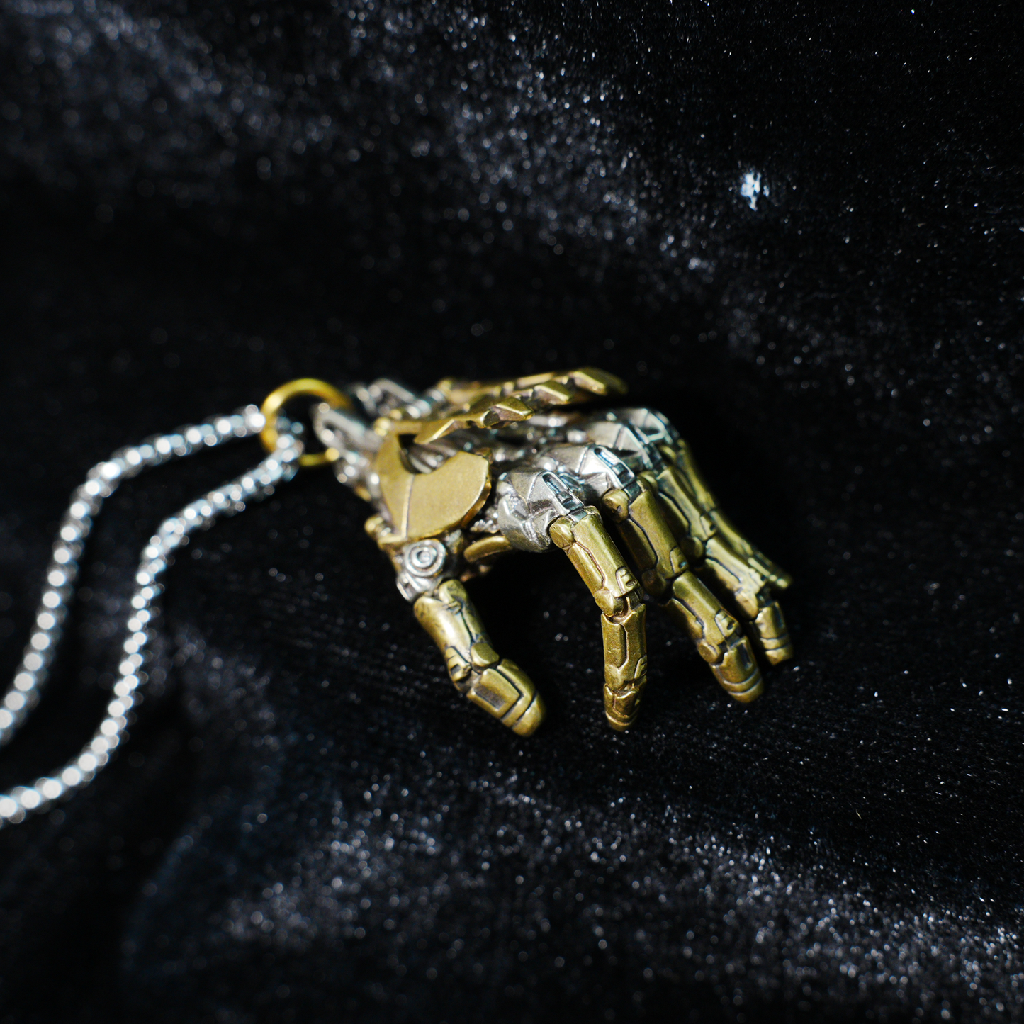 Cyberpunk Mecha Hand Pendant Necklace | Futuristic Techwear Accessory for Men and Women